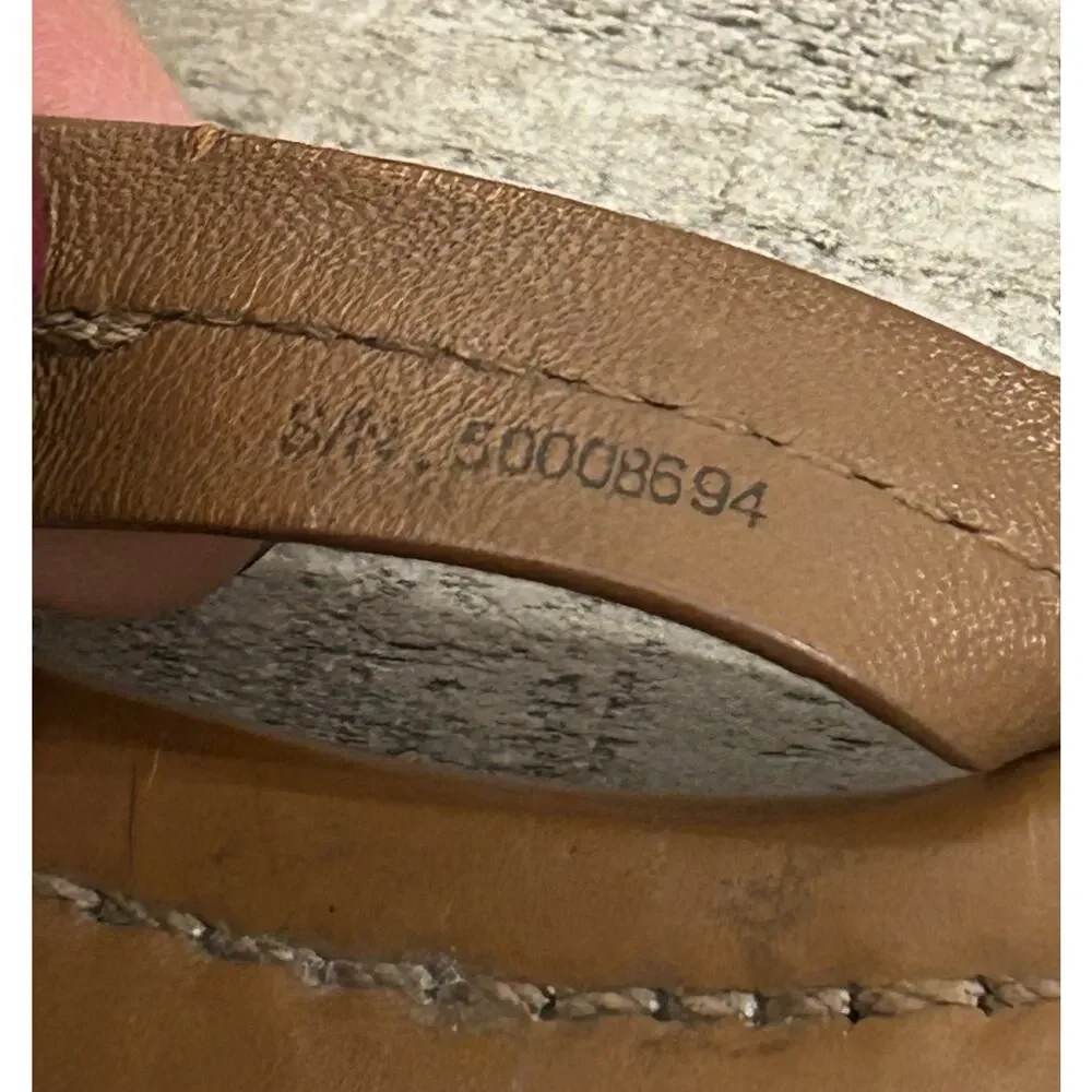 Tory Burch Miller Leather Logo Brown Sandals Thong Leather Sz 8